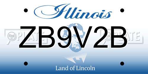 ZB9V2B Illinois License Plate