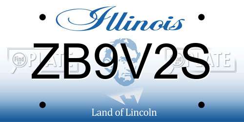 ZB9V2S Illinois License Plate