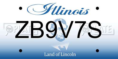 ZB9V7S Illinois License Plate