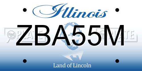 ZBA55M Illinois License Plate