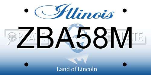 ZBA58M Illinois License Plate