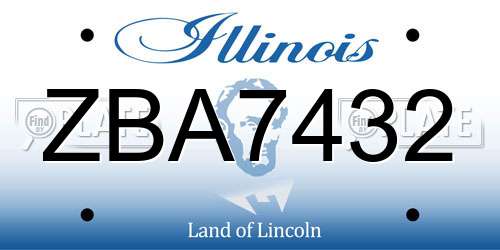 ZBA7432 Illinois License Plate
