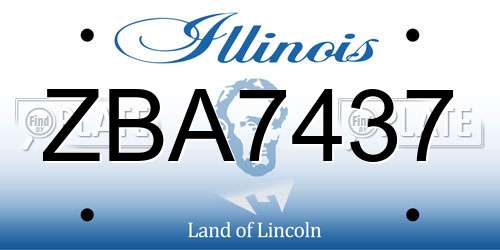 ZBA7437 Illinois License Plate