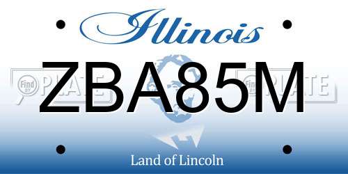 ZBA85M Illinois License Plate