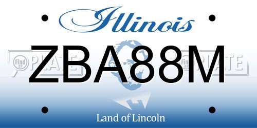 ZBA88M Illinois License Plate