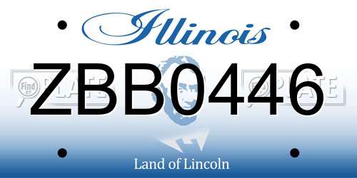 ZBB0446 Illinois License Plate