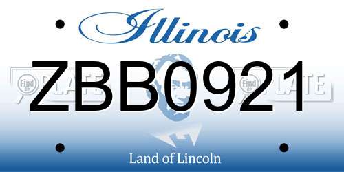 ZBB0921 Illinois License Plate