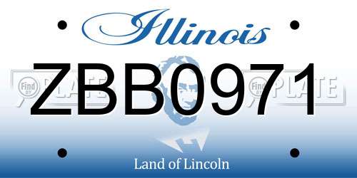 ZBB0971 Illinois License Plate