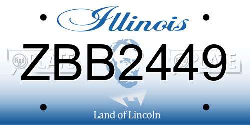 ZBB2449 Illinois License Plate