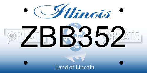 ZBB352 Illinois License Plate