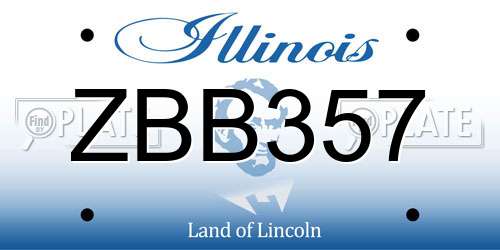 ZBB357 Illinois License Plate