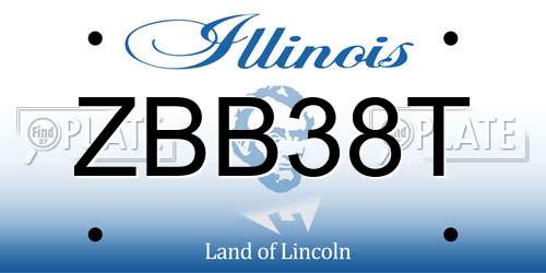 ZBB38T Illinois License Plate