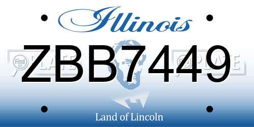 ZBB7449 Illinois License Plate
