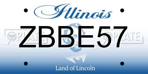 ZBBE57 Illinois License Plate