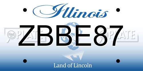 ZBBE87 Illinois License Plate