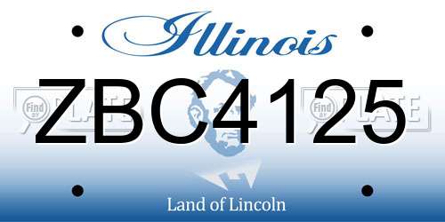 ZBC4125 Illinois License Plate