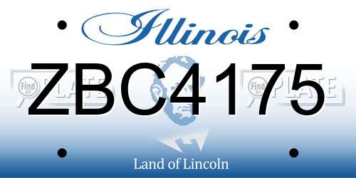 ZBC4175 Illinois License Plate