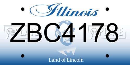 ZBC4178 Illinois License Plate
