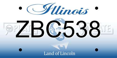 ZBC538 Illinois License Plate