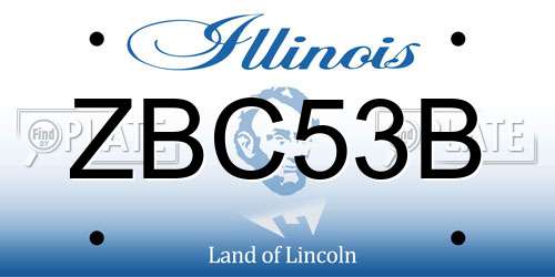 ZBC53B Illinois License Plate