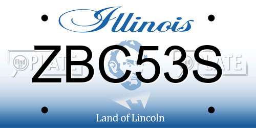 ZBC53S Illinois License Plate
