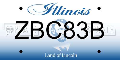 ZBC83B Illinois License Plate