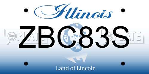 ZBC83S Illinois License Plate