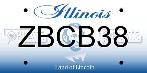 ZBCB38 Illinois License Plate