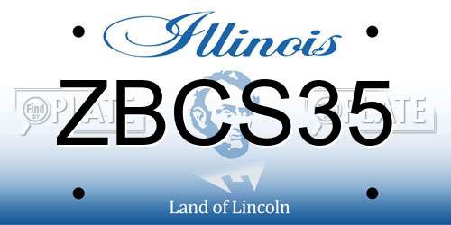 ZBCS35 Illinois License Plate