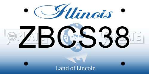 ZBCS38 Illinois License Plate