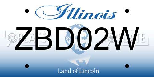 ZBD02W Illinois License Plate