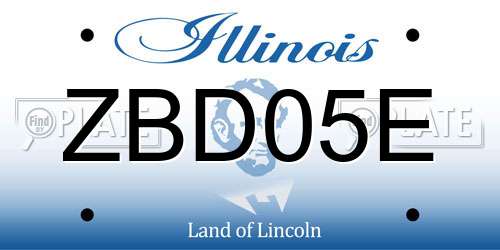 ZBD05E Illinois License Plate