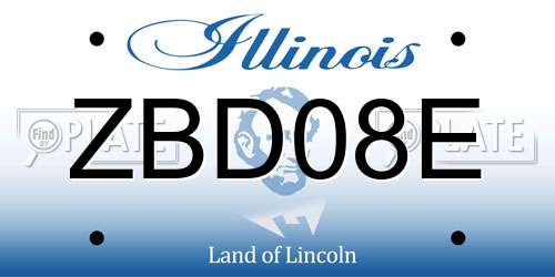 ZBD08E Illinois License Plate