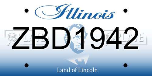 ZBD1942 Illinois License Plate