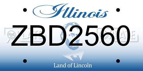 ZBD2560 Illinois License Plate