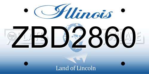 ZBD2860 Illinois License Plate