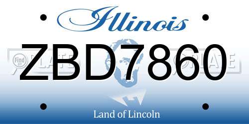 ZBD7860 Illinois License Plate
