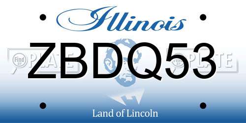 ZBDQ53 Illinois License Plate