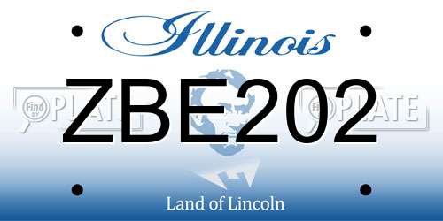 ZBE202 Illinois License Plate