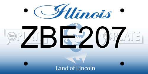 ZBE207 Illinois License Plate
