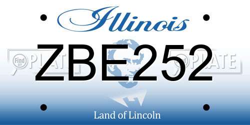 ZBE252 Illinois License Plate