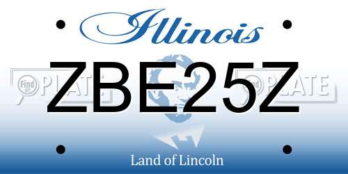 ZBE25Z Illinois License Plate