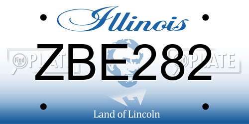 ZBE282 Illinois License Plate
