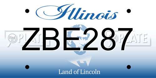 ZBE287 Illinois License Plate