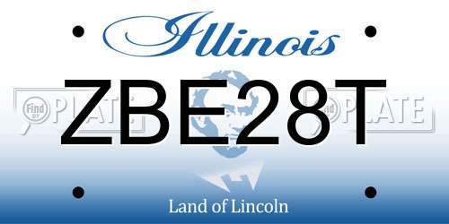 ZBE28T Illinois License Plate