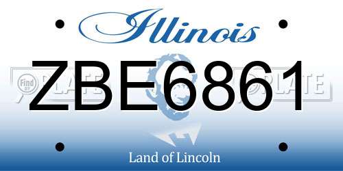 ZBE6861 Illinois License Plate