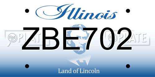 ZBE702 Illinois License Plate