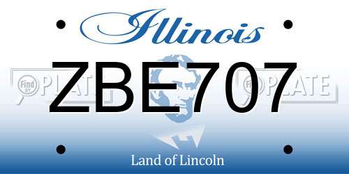 ZBE707 Illinois License Plate