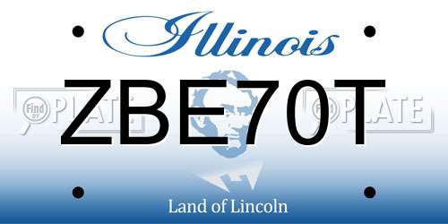 ZBE70T Illinois License Plate