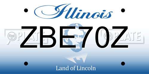 ZBE70Z Illinois License Plate